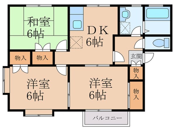 エメリ－横代ⅡＢ棟の物件間取画像